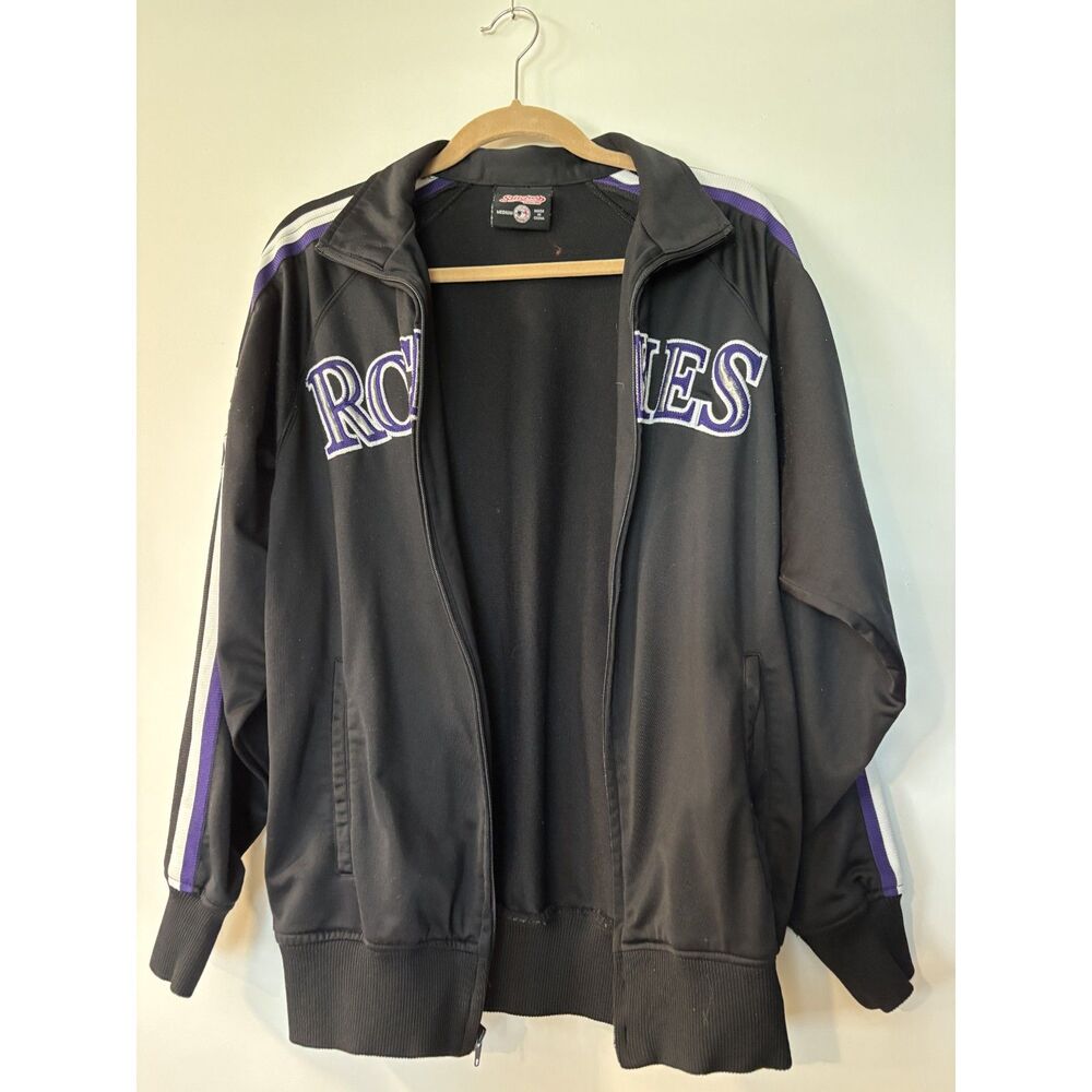 Colorado Rockies Full Zip Hoodie Mens Medium Black MLB Baseball Jacket